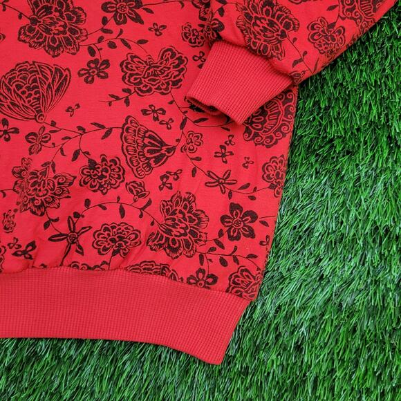 Vintage 80s Flower Roses Sweatshirt Womens Large 20x23 AOP - Picture 9 of 9